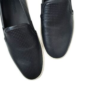 Vince Blair Perforated Leather Slip-On Sneakers 6.5, Black